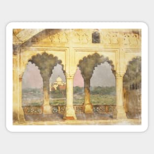 Taj Mahal from Agra Fort Sticker